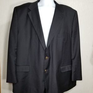 Suit Jacket - Black 3 Button (gold) - 52 R